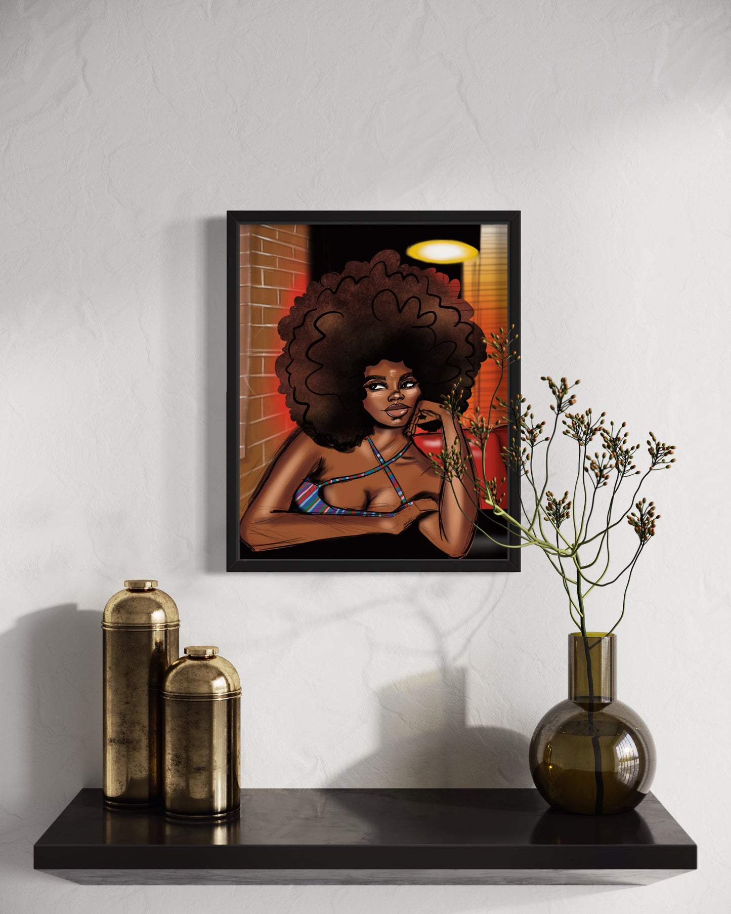 Red Light Special Fine Art Prints | Black Woman Art | Natural Hair