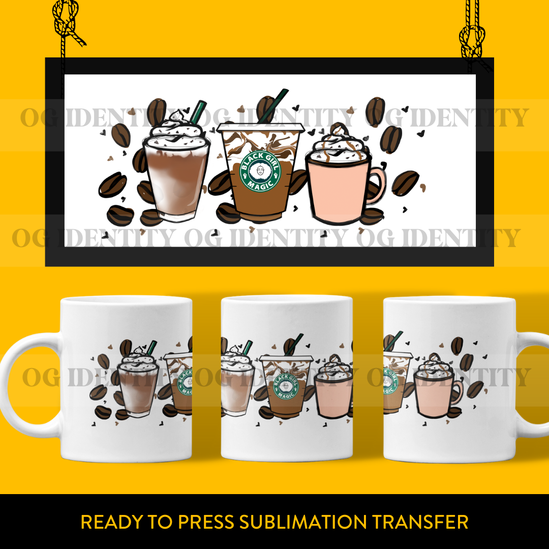 Fall Drinks Mug Sublimation Transfers