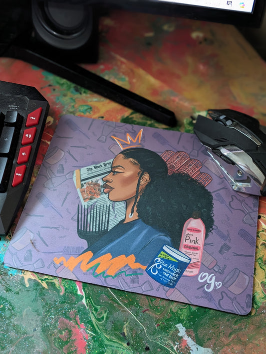 Ode to Black Hair Mouse Pad