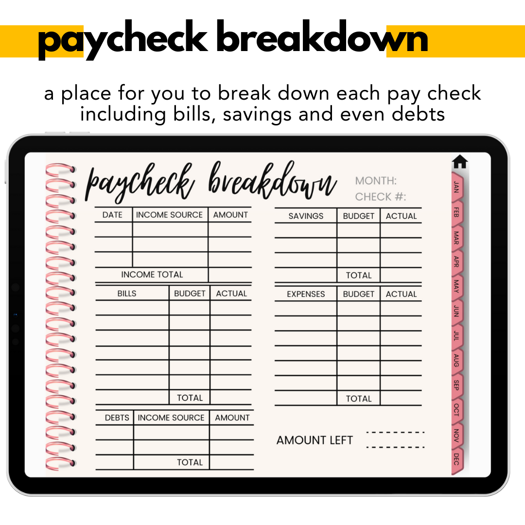 Digital Household Budget Planner | Budget Tracker | Goodnotes Compatible