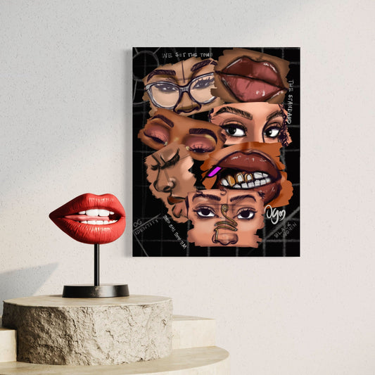 The Aesthetic Wrapped Canvas Print | Lips + Features