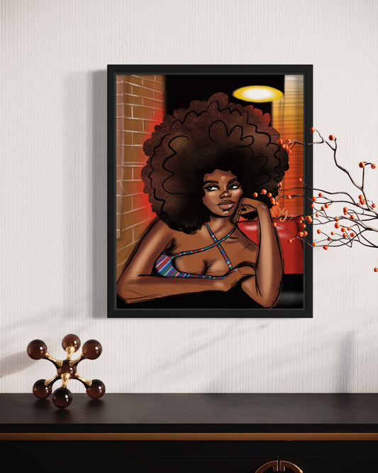 Red Light Special Fine Art Prints | Black Woman Art | Natural Hair