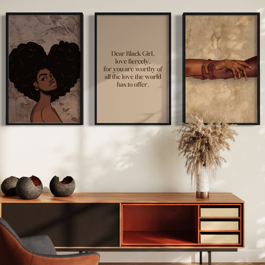 The Trio Fine Art Prints | Black Love Art | Print Set