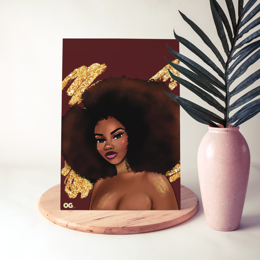 Bare Fine Art Prints | Black Woman Art | Gold Art |