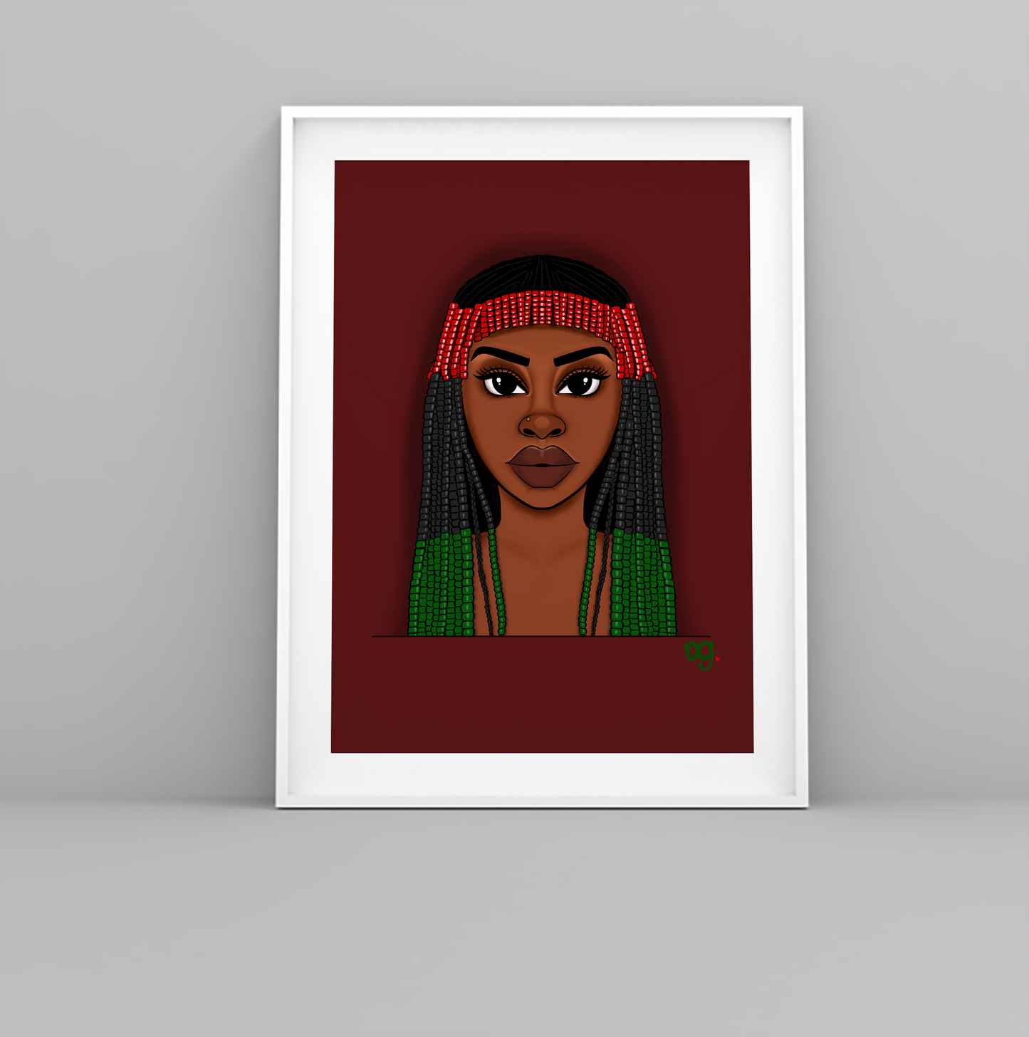 Freedom Poster Prints | Black Woman Art | Pan African Colors | Hair Beads