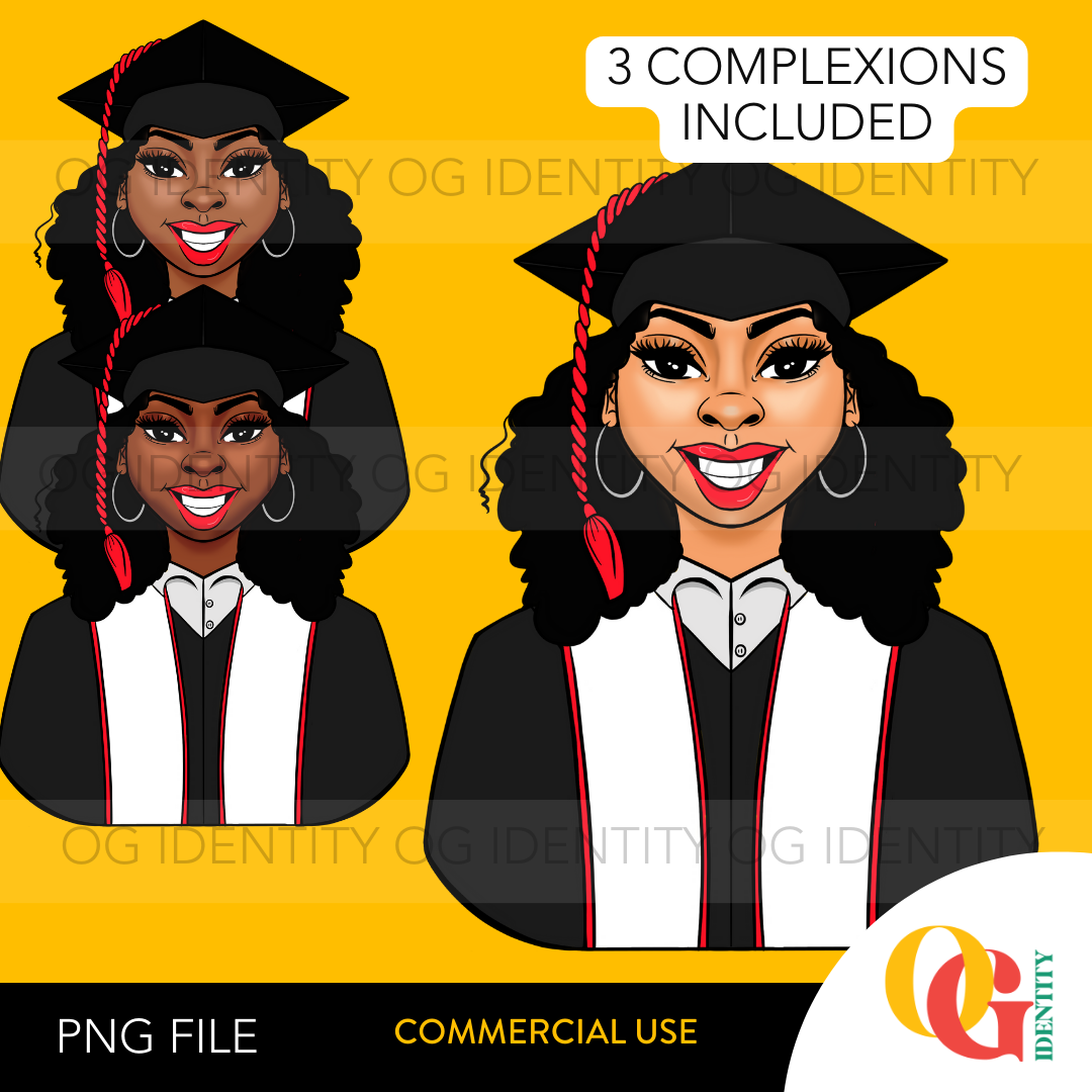 Grad Bae Bundle Commercial Use | Black Girl ClipArt | Illustrations | For Businesses + Creatives