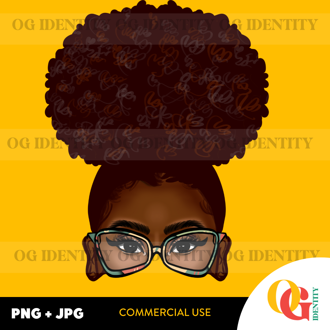 Messy Bun Commercial Use | Black ClipArt | Illustrations | For Businesses + Creatives