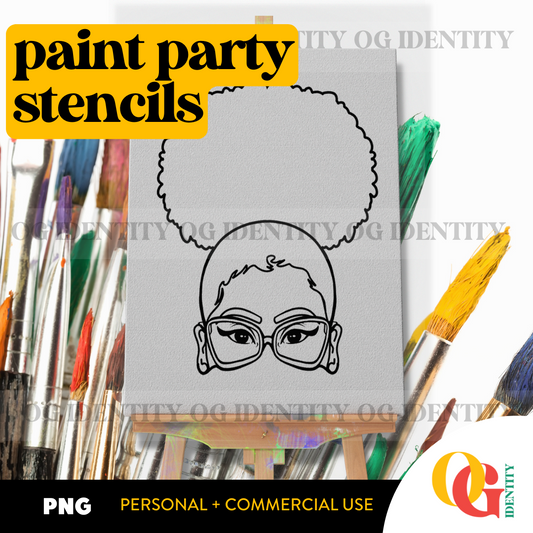 Paint Party Printable | Black ClipArt | Illustrations |