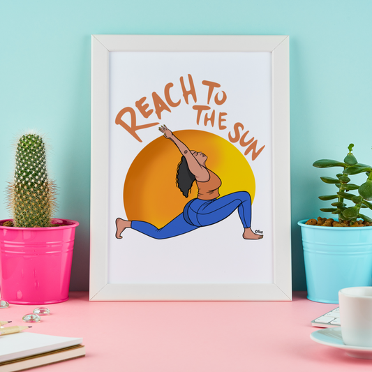 To The Sun Poster Prints | Black Yogi Art | Yoga | Motivational
